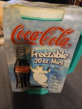 Coca Cola Teal and White Freezable 20oz Mug - Polar Bear Design